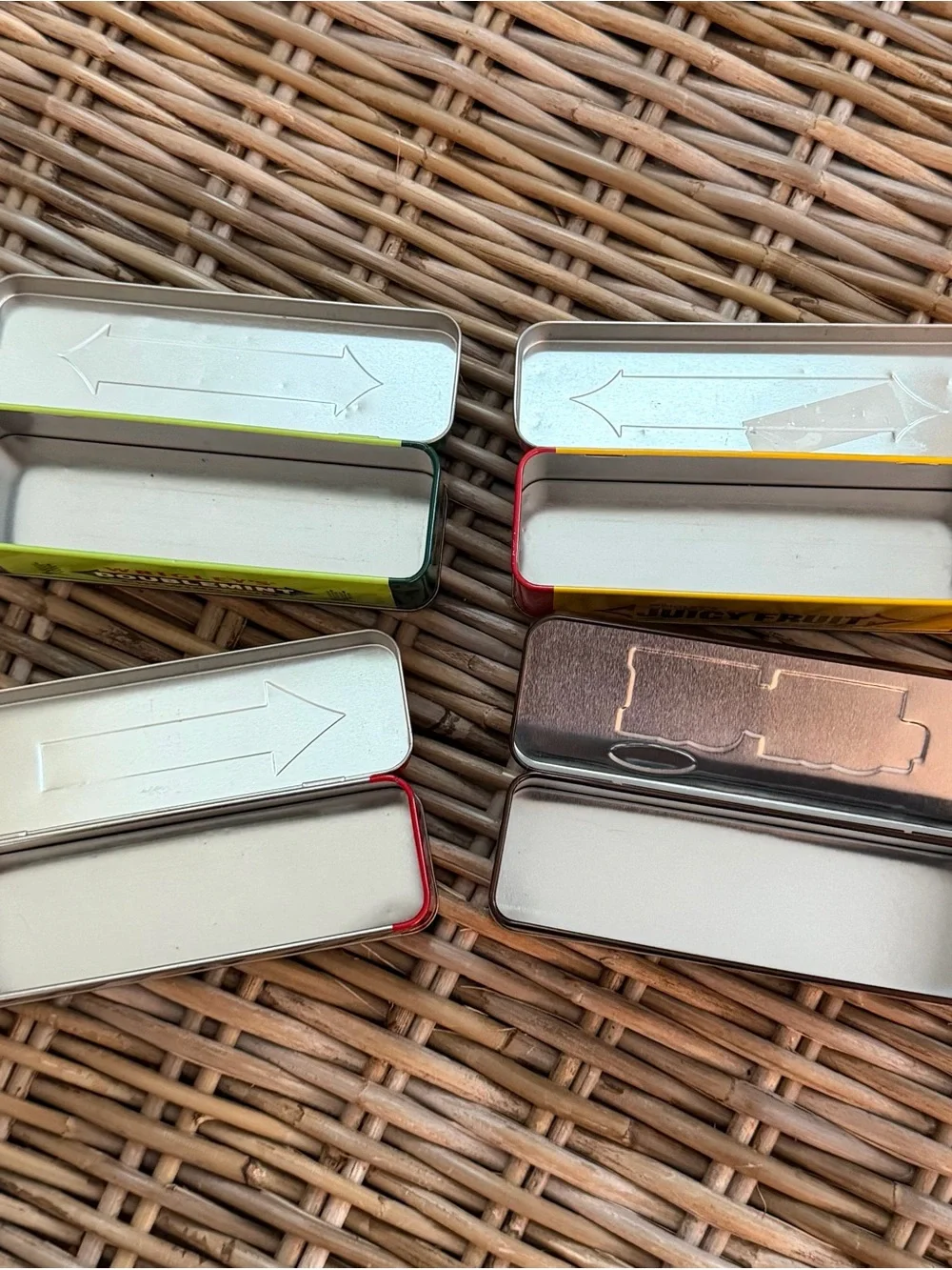 (4) Wrigley's Gum and M&M's Collectors Tins - perfect size for pencil box